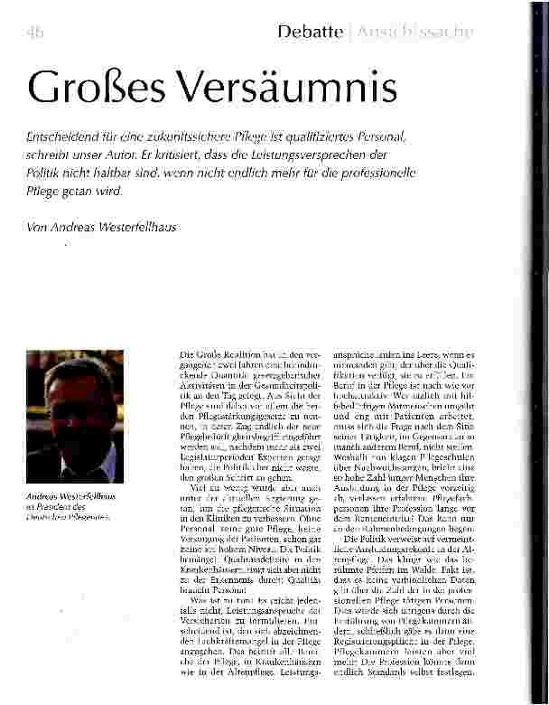Vorschauseite 1: Großes Versäumnis