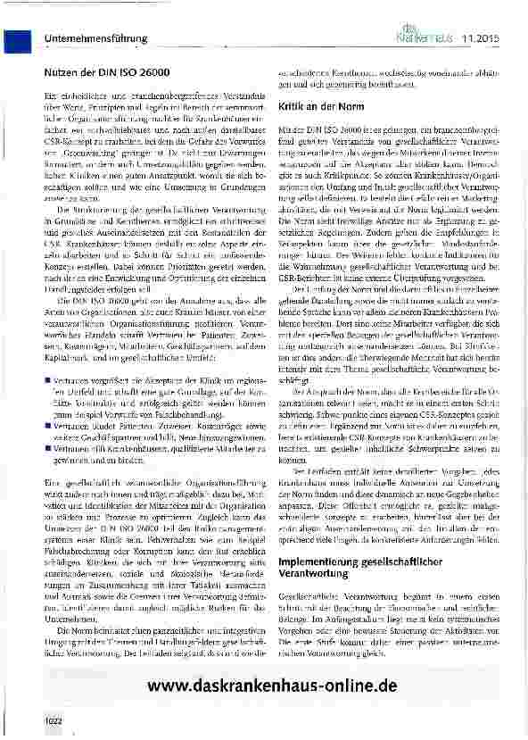 Vorschauseite 4: Corporate Social Responsibility (CSR) in Krankenhäusern