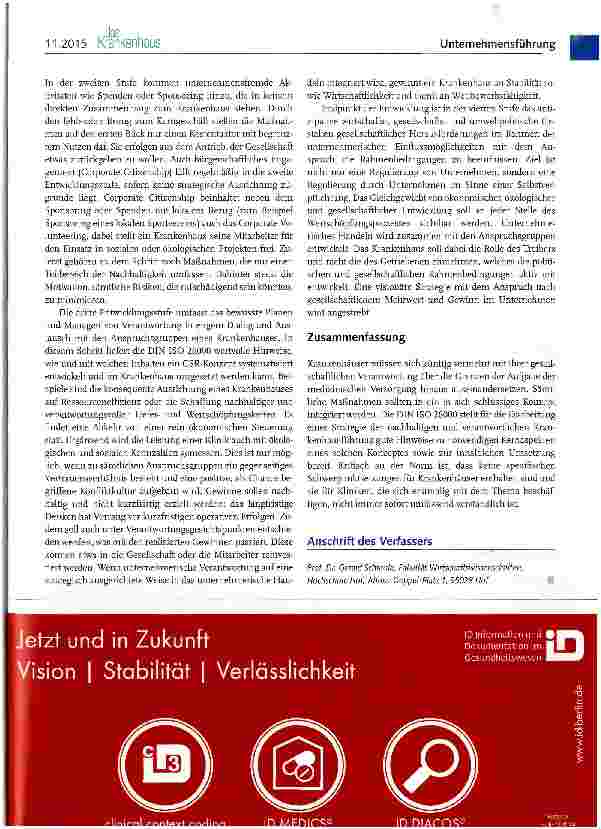 Vorschauseite 5: Corporate Social Responsibility (CSR) in Krankenhäusern