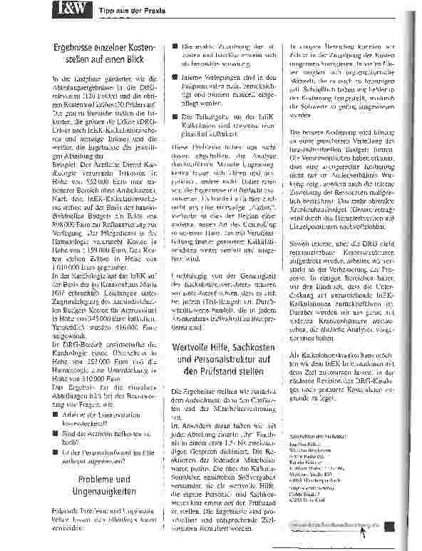 Vorschauseite 3: Die Kostendaten des InEK für das eigene Benchmark nutzenDie Kliniken Maria Hilf optimieren ihr Controlling