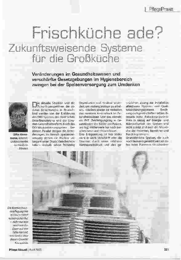 Vorschauseite 1: Frischküche ade? Zukunftsweisende Systeme für die Großküche