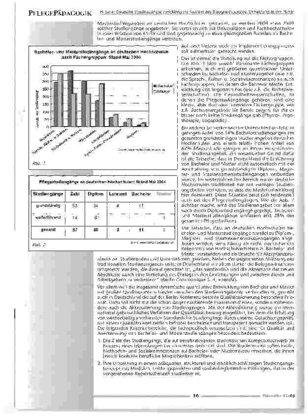 Vorschauseite 3: Deutsche Studiengangsentwicklung im Kontext desBologna-Prozesses: Umsetzung in der Pflege