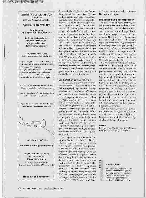Vorschauseite 4: Beziehungen verändern NervenbahnenUmwelt und Neurobiologie am Beispiel der Depression