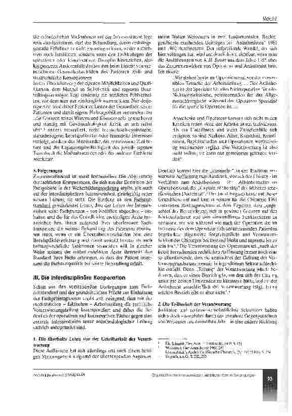 Vorschauseite 3: Rechtliche Rahmenbedingungen für die Schaffung interdisziplinärer operativer Intensiveinheiten