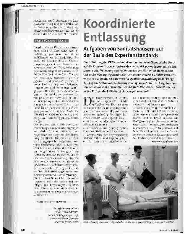 Vorschauseite 3: Kompetenzen der Pflege für die Überleitung