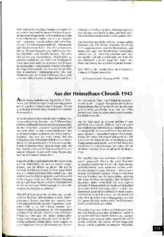 Vorschauseite 2: Die Umwandlung des Heimathauses zum Krankenhaus 1945