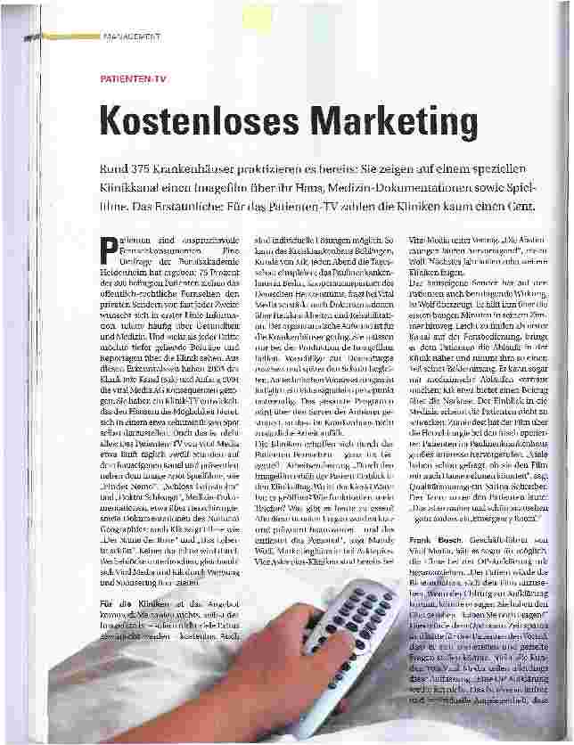 Vorschauseite 1: PATIENTEN-TVKostenloses Marketing