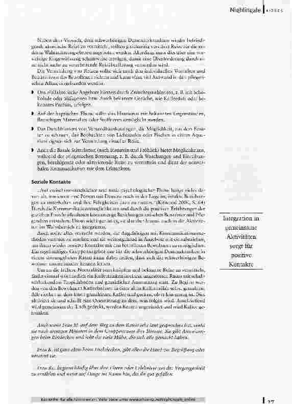 Vorschauseite 6: Reize setzenPflegetherapeutische Maßnahmen in der Betreuung schwerhöriger an Demenz Erkrankter