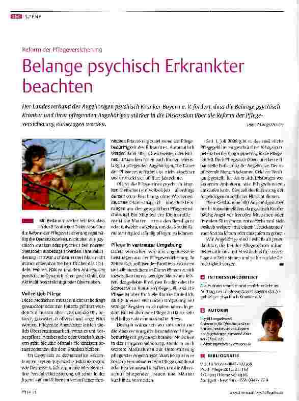 Vorschauseite 1: Belange psychisch Erkrankter beachten