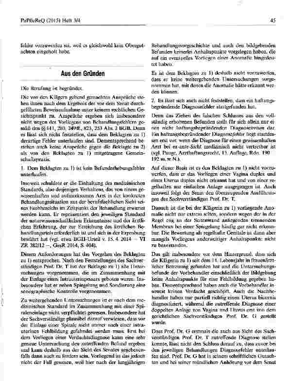 Vorschauseite 2: Keine Arzthaftung bei Diagnoseirrtum