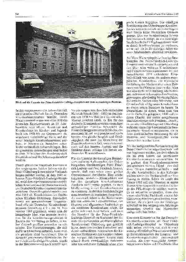 Vorschauseite 2: In Oldenburg entsteht das Deutsche Krankenhausmuseum