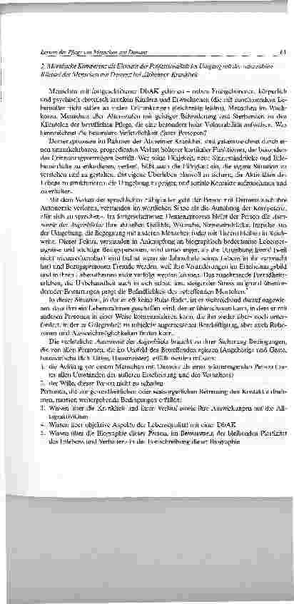 Vorschauseite 3: Lernen der Pflege von Menschen mit Demenz bei Alzheimer-KrankheitAnforderungen an die Qualifikation professioneller Helferinnenund Helfer