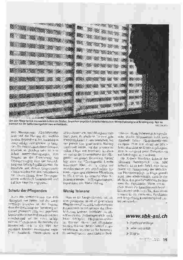 Vorschauseite 3: Von der Lebensqual zur LebensqualitätPsychisch kranke Menschen