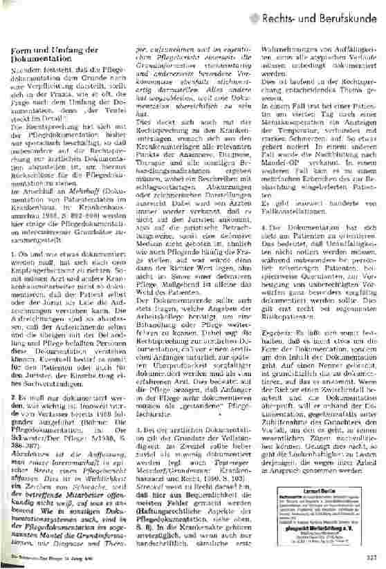 Vorschauseite 3: Pflegedokumentation auf dem Prüfstand 2. Teil: Rechtsfragen der Pflegedokumentation