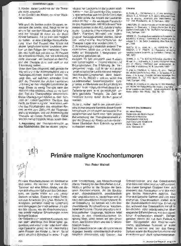 Vorschauseite 1: Primäre maligne Knochentumoren