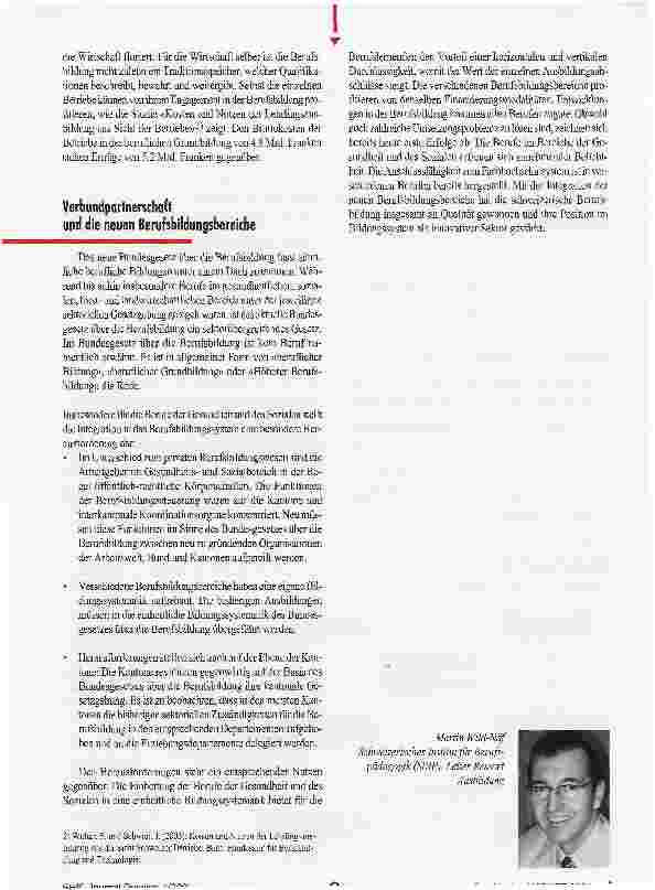 Vorschauseite 2: Die Zusammenarbeit von Bund, Kantonen und Organisationen der Arbeitswelt in der schweizerischen Berufsbildung