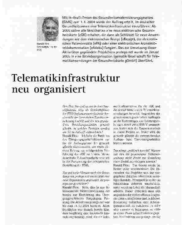 Vorschauseite 1: Telematikinfrastruktur neu organisiert
