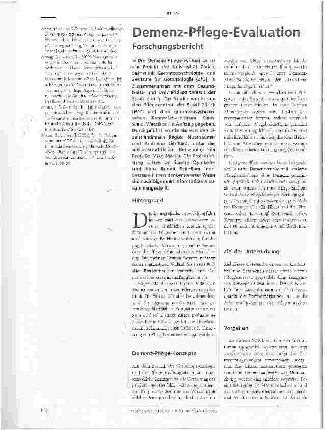 Vorschauseite 6: Begleitforschung für ambulant betreute Wohngemeinschaften für demenzkranke Menschen