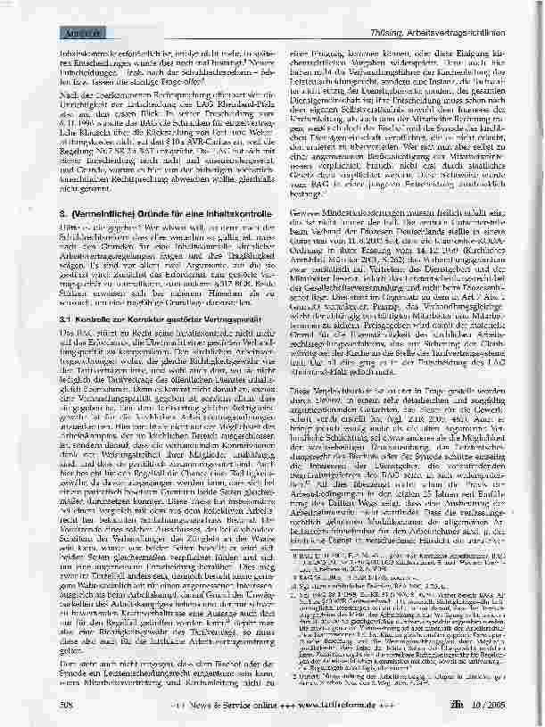 Vorschauseite 2: Inhaltskontrolle kirchlicher Arbeitsvertragsrichtlinien