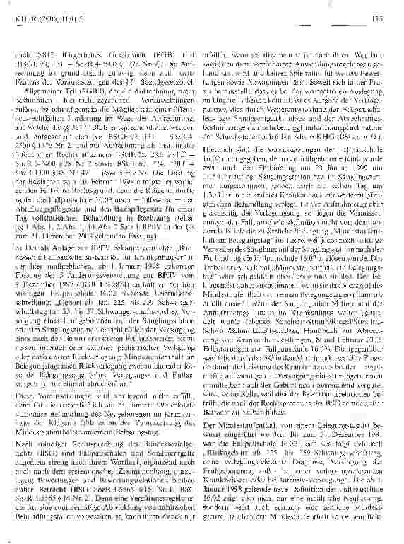 Vorschauseite 3: Stationäre Krankenhausbehandlung eines FrühgeborenenBundessozialgericht Urteil vom 12. Mai 2005, B 3 KR 18/04 R