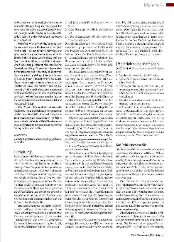 Vorschauseite 2: Prävention von Druckläsionen am Fuß: Projekt „Intelligente Diabetische Socken (IDS)