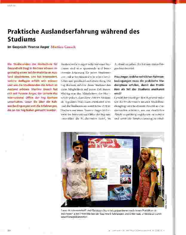 Vorschauseite 1: Praktische Auslandserfahrung während des Studiums