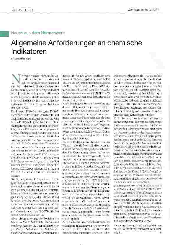 Vorschauseite 1: Allgemeine Anforderungen an chemische Indikatoren