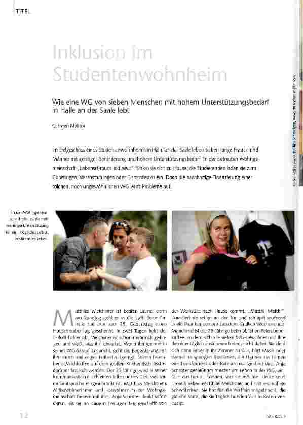 Vorschauseite 1: Inklusion im Studentenwohnheim