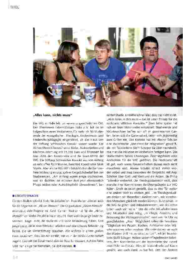 Vorschauseite 3: Inklusion im Studentenwohnheim