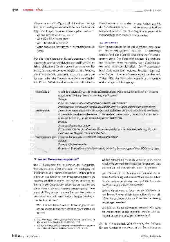 Vorschauseite 4: Erfolg hat Methode: Prozessmanagement an der ETH-Bibliothek. Ein Praxisbericht