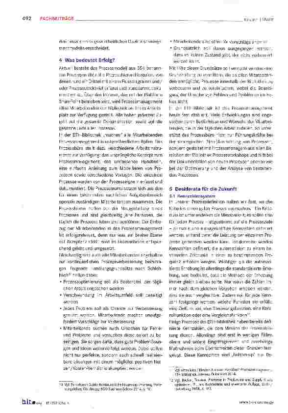 Vorschauseite 6: Erfolg hat Methode: Prozessmanagement an der ETH-Bibliothek. Ein Praxisbericht