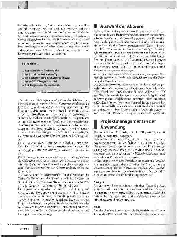 Vorschauseite 2: Projekte in der Pflege erfolgreich organisieren