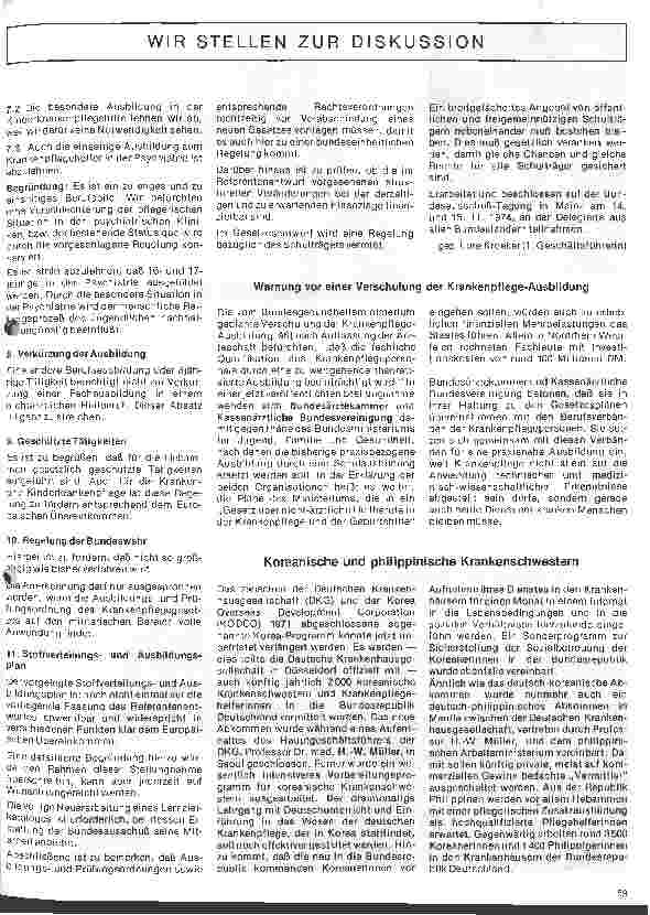 Vorschauseite 3: Berufsfragen - Wir stellen zur Diskussion Nichtärztliche Heilberufe in Geburtshilfe und Krankenpflege