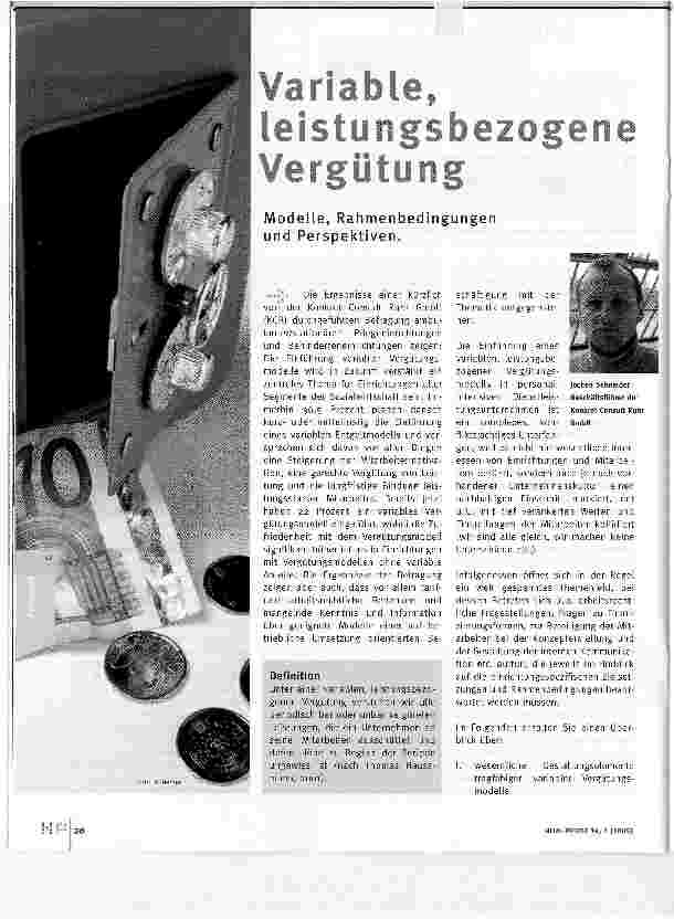 Vorschauseite 1: Variable, leistungsbezogene VergütungModelle, Rahmenbedingungen und Perspektiven