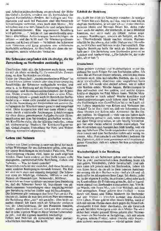 Vorschauseite 2: Geben und Nehmen? Zum Problem der Überforderung bei der Pflege Sterbender