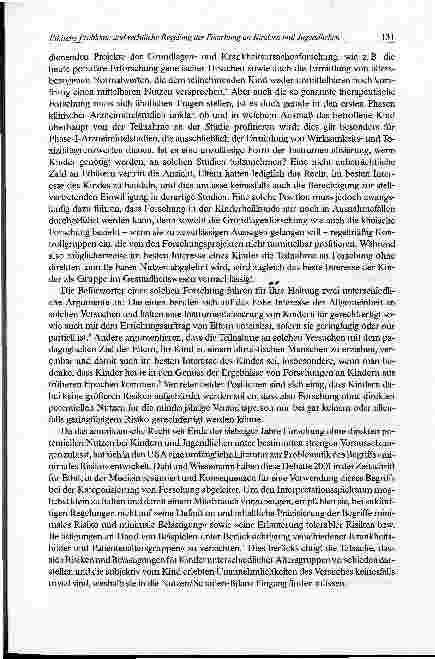 Vorschauseite 3: Ethische Probleme und rechtliche Regelung der Forschung an Kindern und Jugendlichen