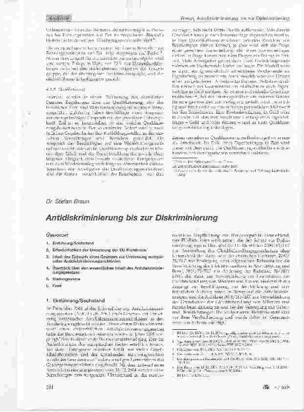 Vorschauseite 1: Antidiskriminierung bis zur Diskriminierung