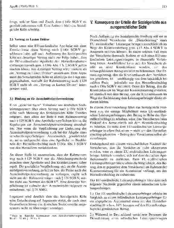 Vorschauseite 5: Über die Integration einer EU-ausländischen Apotheke in das deutsche Sachleistungssystem mit Blick auf die Herstellerrabattregelung gem. § 130a SGB V