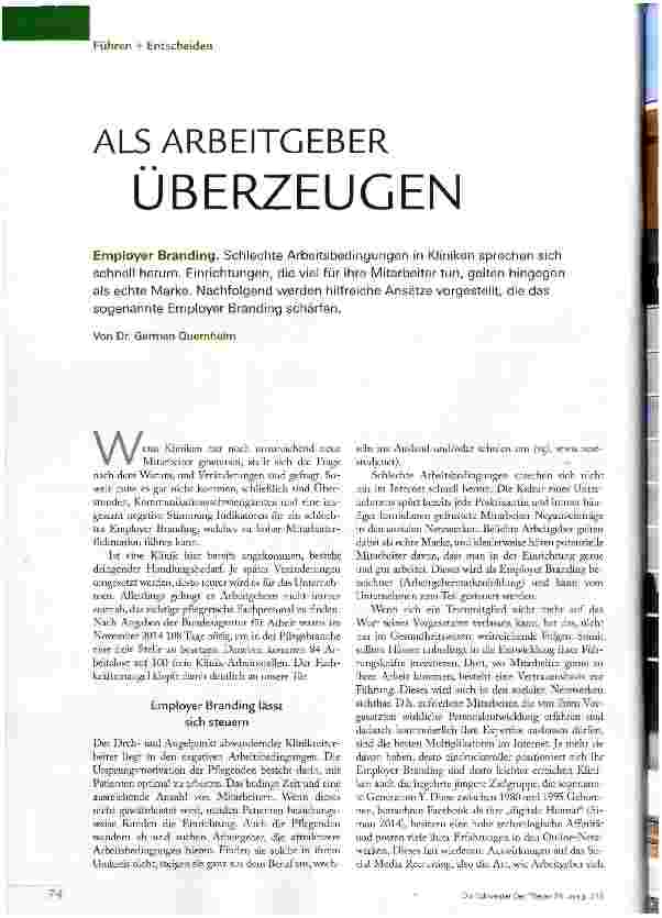Vorschauseite 1: ALS ARBEITGEBER ÜBERZEUGEN