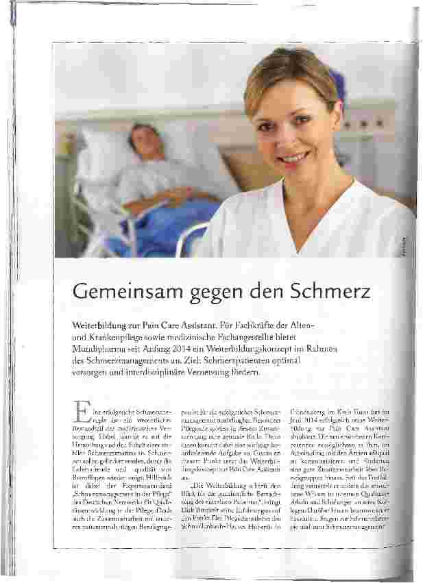 Vorschauseite 1: Gemeinsam gegen den Schmerz