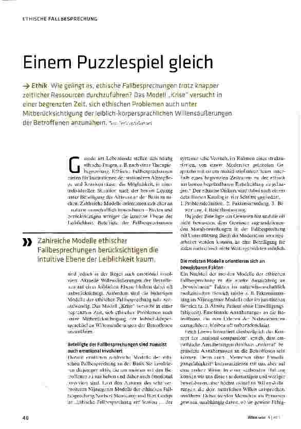 Vorschauseite 1: Einem Puzzlespiel gleich