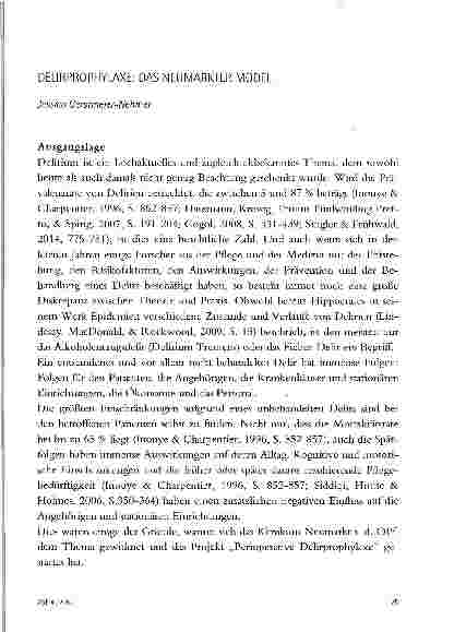 Vorschauseite 1: DELIRPROPHYLAXE: DAS NEUMARKTER MODELL