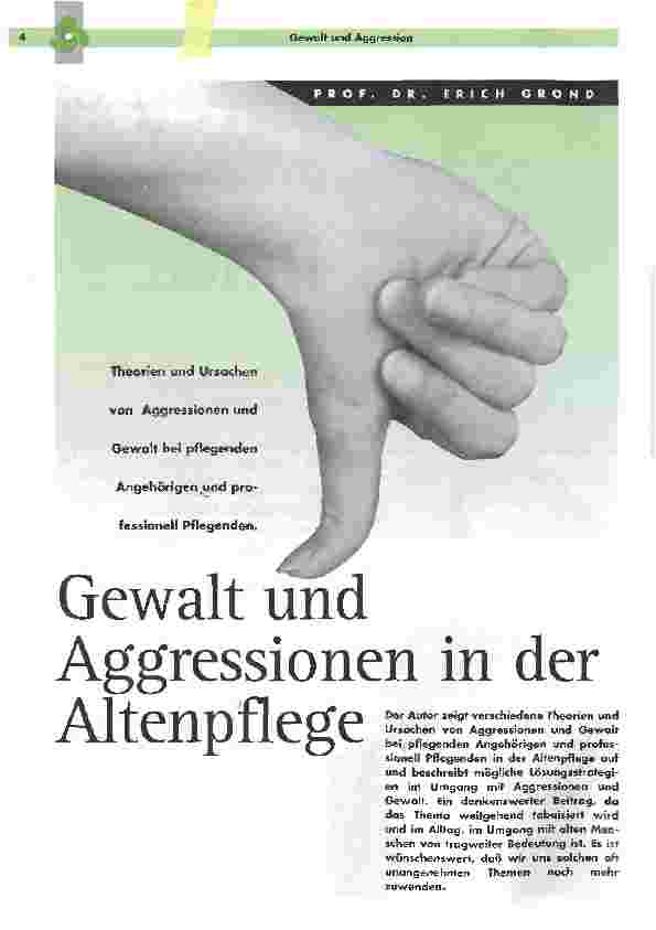Vorschauseite 1: Gewalt und Aggressionen in der Artenpflege