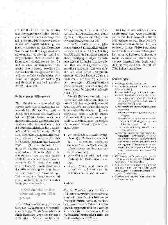 Vorschauseite 3: Arbeitslosengeld II: Versicherungsrechtliche Auswirkungen
