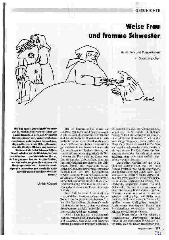 Vorschauseite 1: Weise Frau und fromme Schwester Ärztinnen und Pflegerinnen im Spätmittelalter