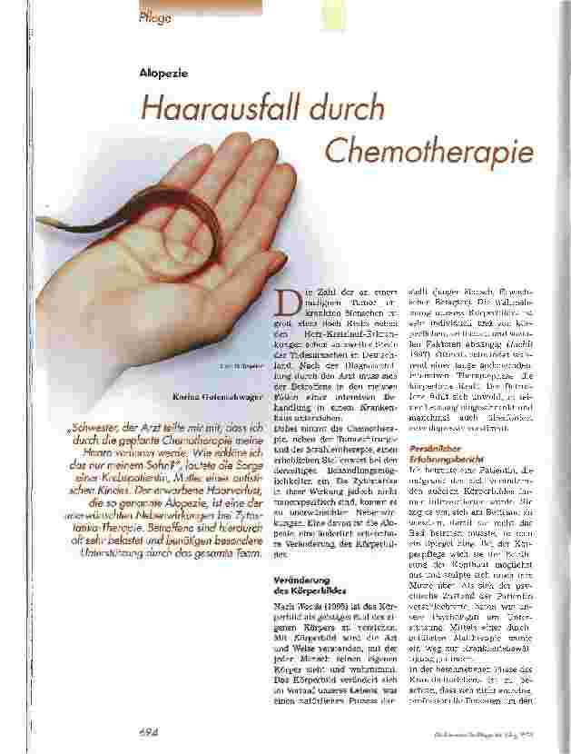 Vorschauseite 1: Haarausfall durch Chemotherapie