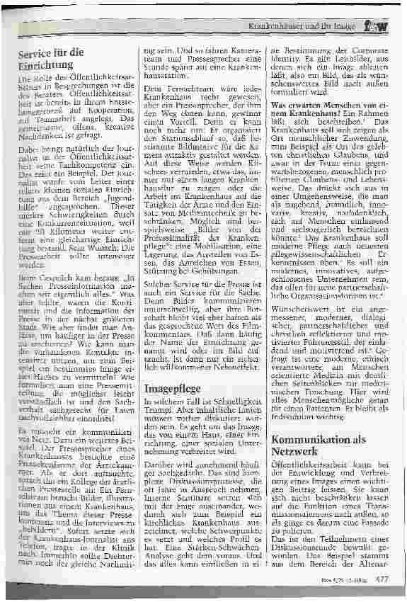 Vorschauseite 2: Krankenhäuser und ihr Image Konzepte und Rezepte für eine wirkungsvolle Presseund Öffentlichkeitsarbeit im Krankenhaus