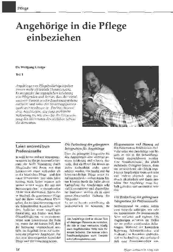 Vorschauseite 1: Angehörige in die Pflege einbeziehen