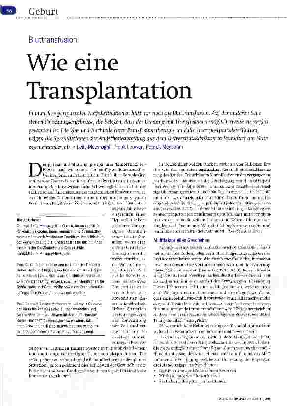 Vorschauseite 1: Wie eine Transplantation