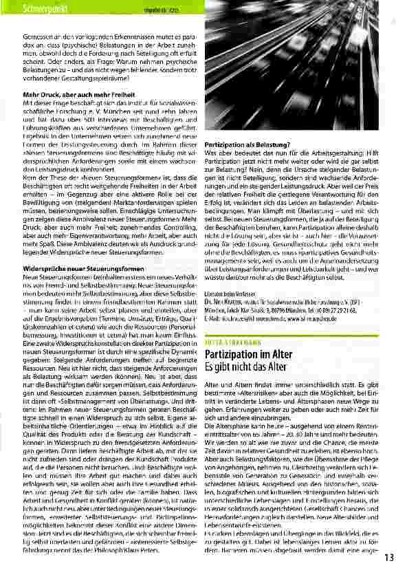 Vorschauseite 1: Partizipation im Alter Es gibt nicht das Alter